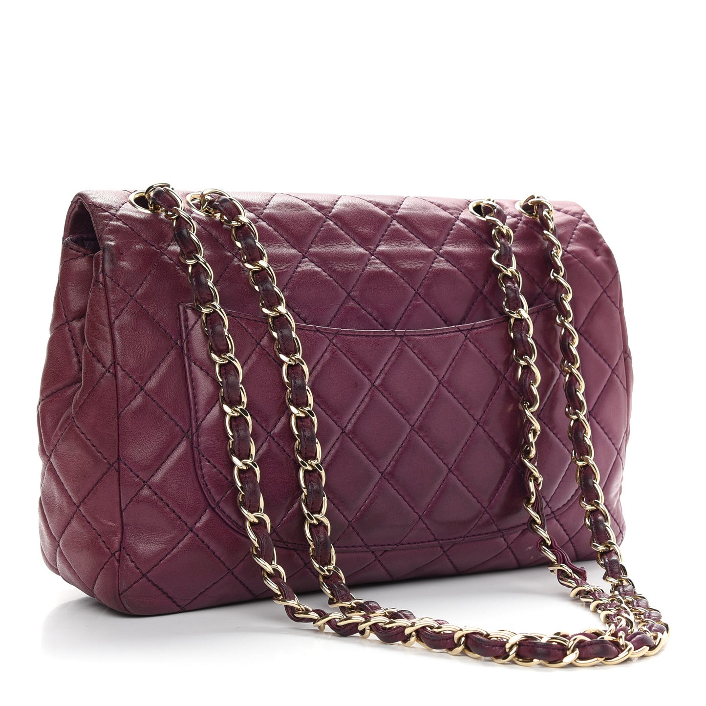 Lambskin Quilted Jumbo Single Flap Purple