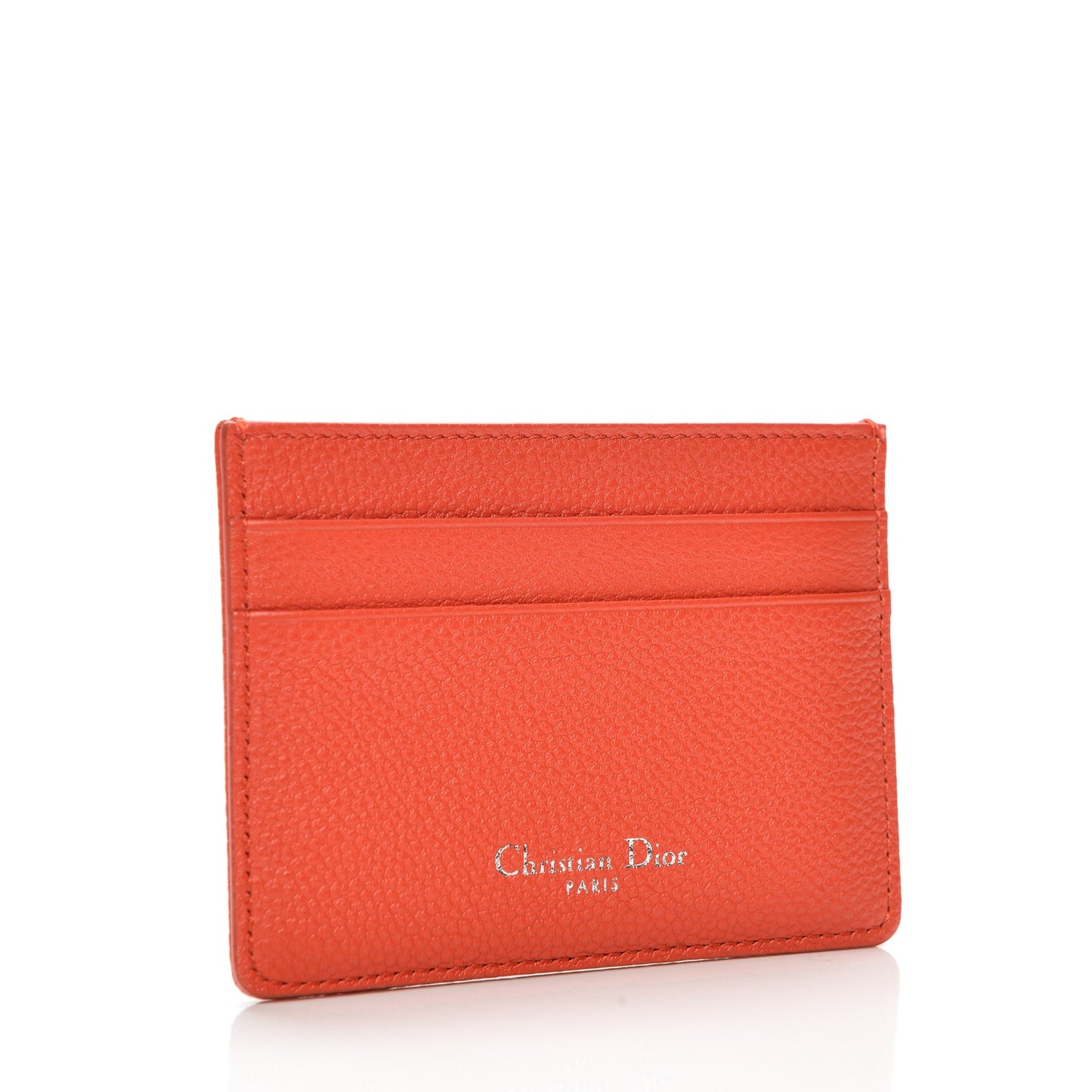 Grained Calfskin Cannage Diorama Card Holder Inferno Red