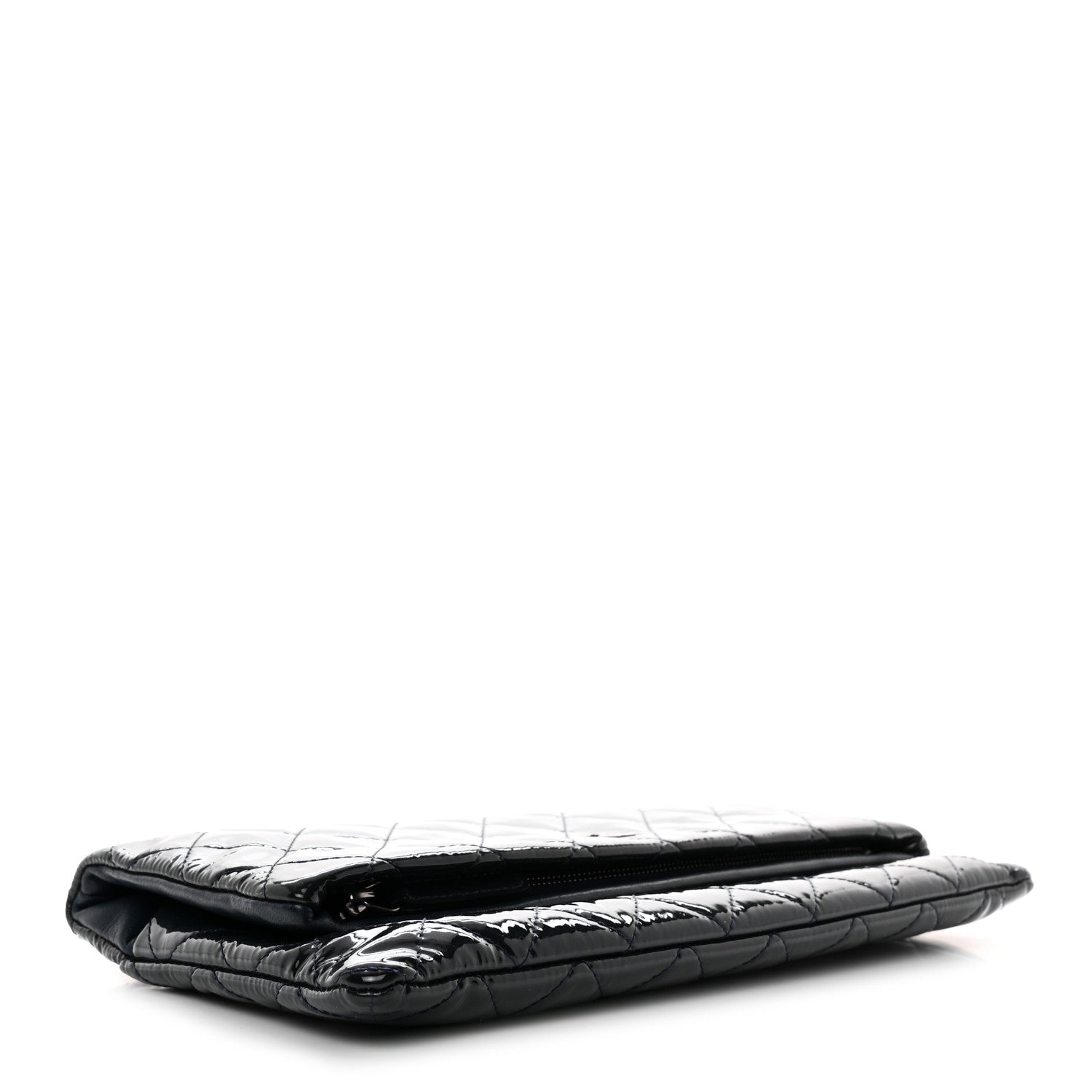 Chanel Patent Calfskin Quilted Beauty CC Clutch Dark Blue 4 of 8