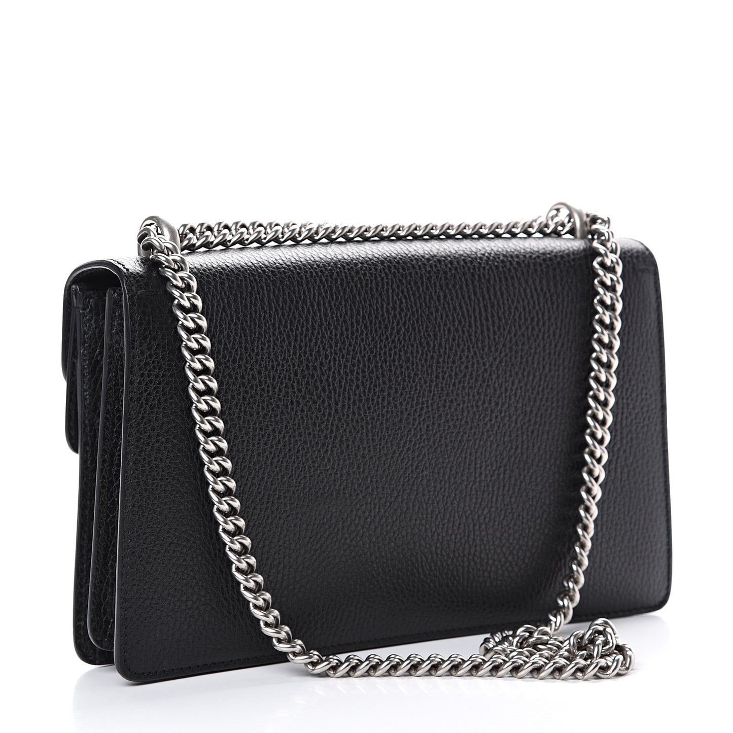 Pebbled Calfskin Small Dionysus Shoulder Bag Black