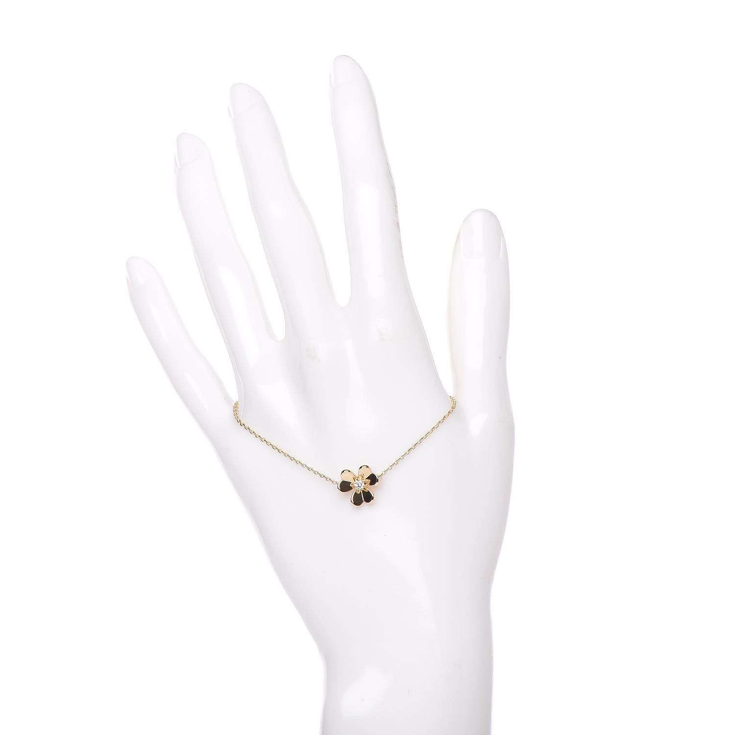 Van Cleef & Arpels 18K Yellow Gold Diamond Mini Frivole Bracelet 2 of 7