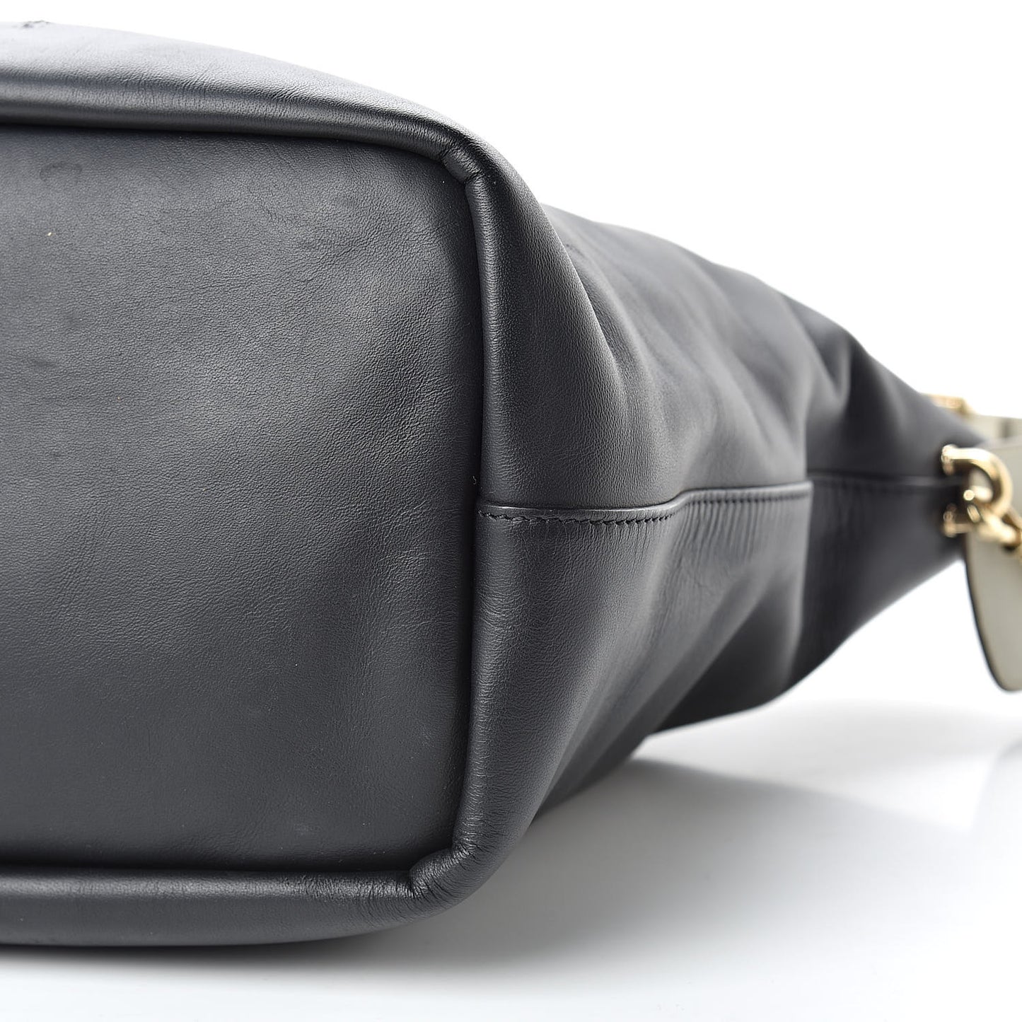 Smooth Calfskin Large Baylee Tote Black Grey