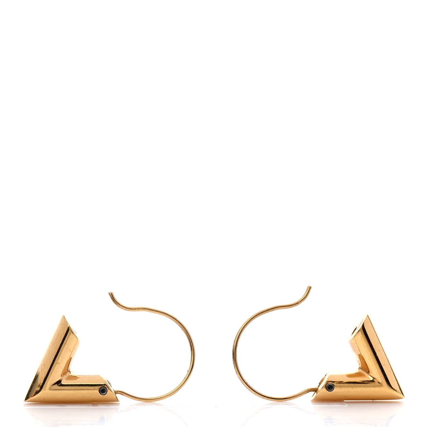 Louis Vuitton Brass Essential V Hoop Earrings Gold 3 of 6