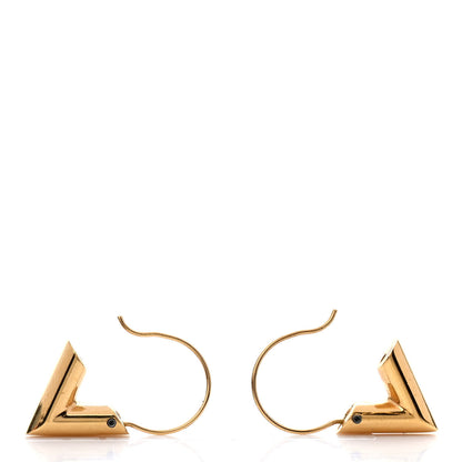 Louis Vuitton Brass Essential V Hoop Earrings Gold 3 of 6