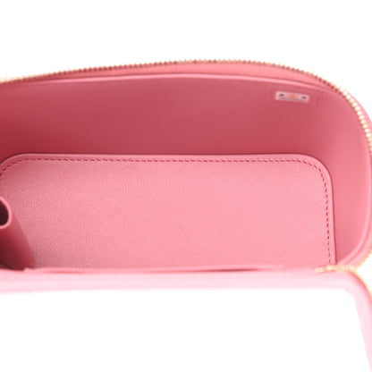 Chanel Lambskin Quilted Small Top Handle Vanity Case With Chain Dark Pink 5 of 12