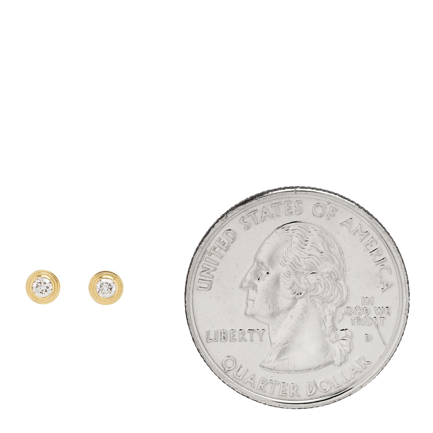 Cartier 18K Yellow Gold Diamond XS D'Amour Earrings 2 of 6