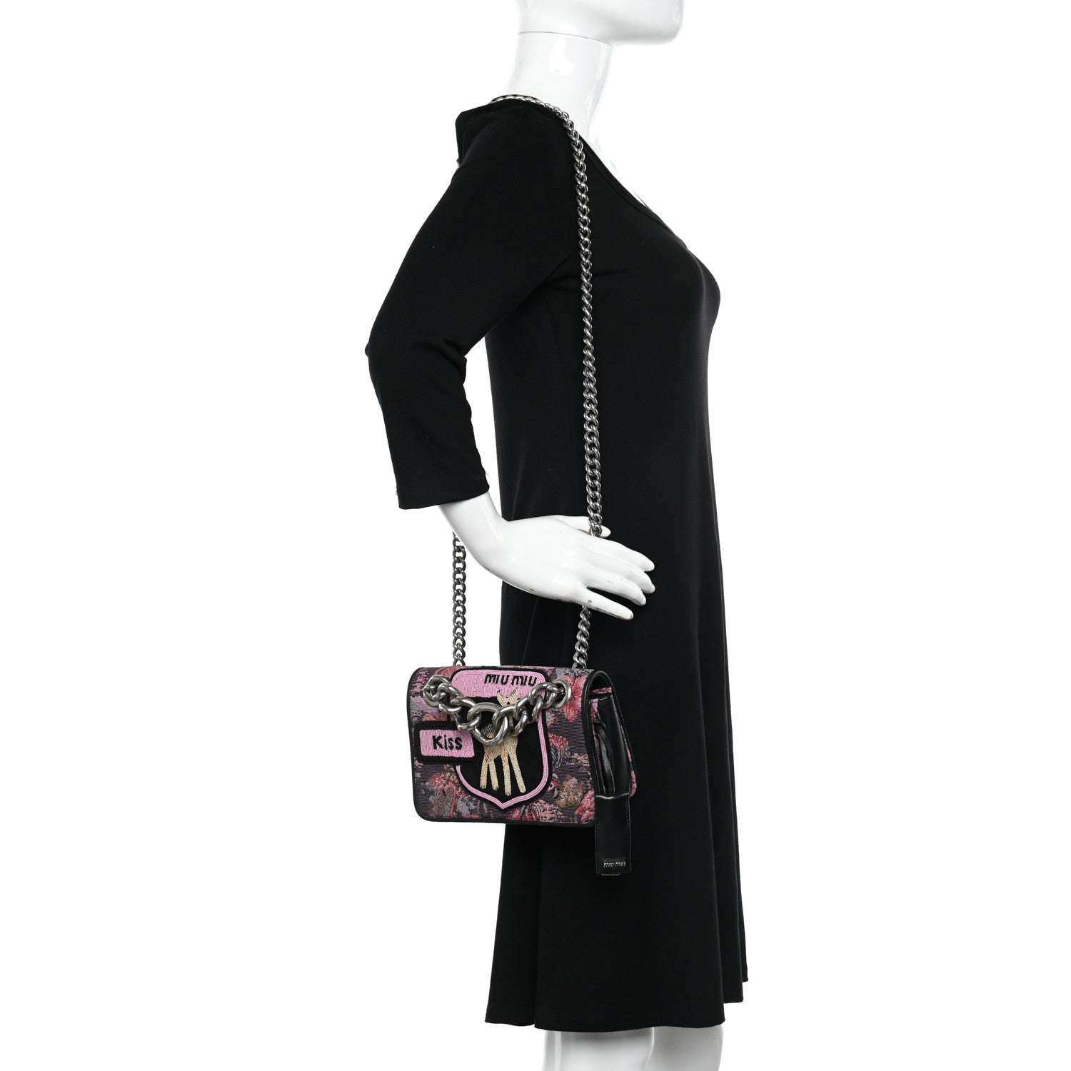 Miu Miu Beaded Jacquard Club Shoulder Bag Multicolor 2 of 11