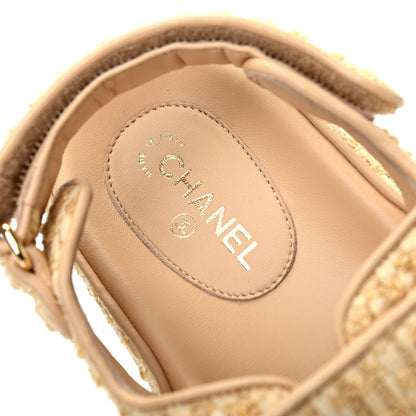 Chanel Braided Fabric Velcro Dad Sandals 40 Beige 8 of 11