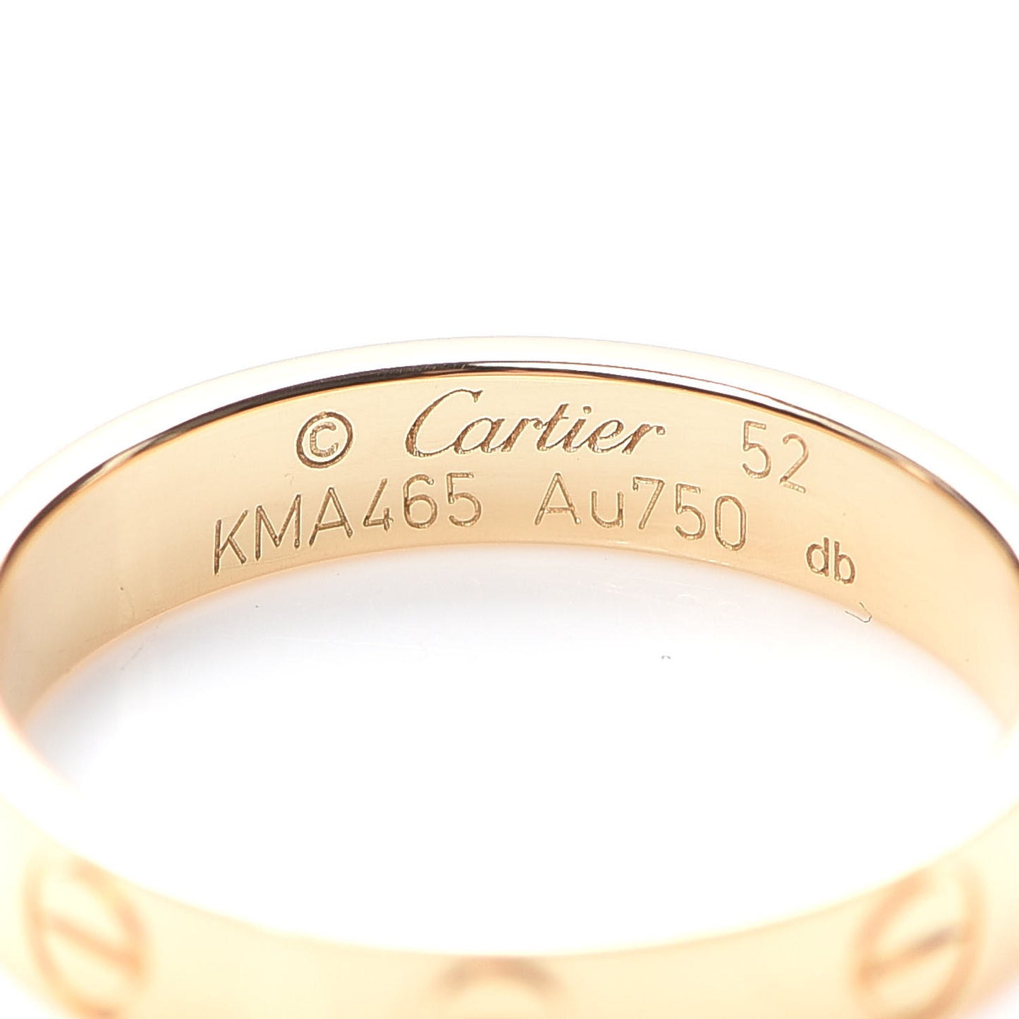 18K Yellow Gold 3.5mm LOVE Wedding Band Ring 52 6