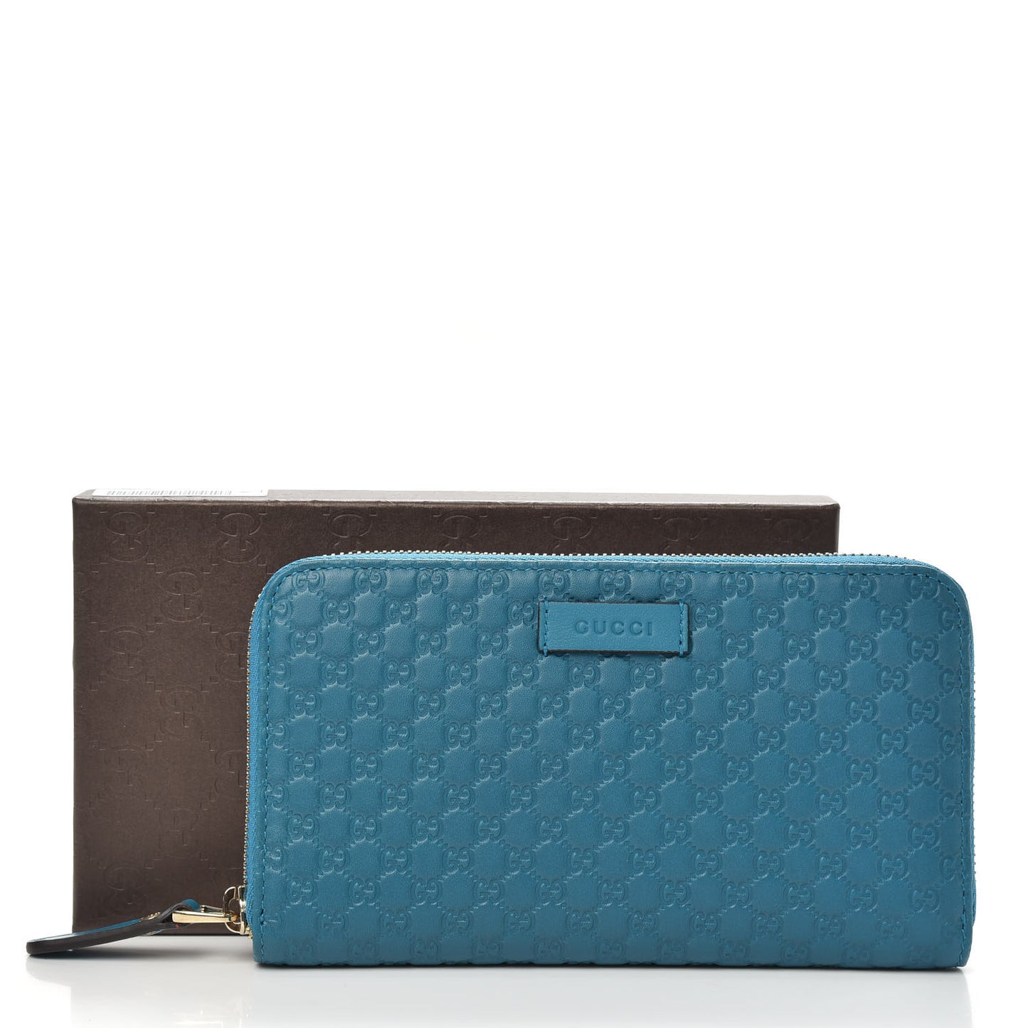 Microguccissima Zip Around Wallet Deep Cobalt