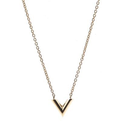 Louis Vuitton Essential V Necklace Gold 1 of 6