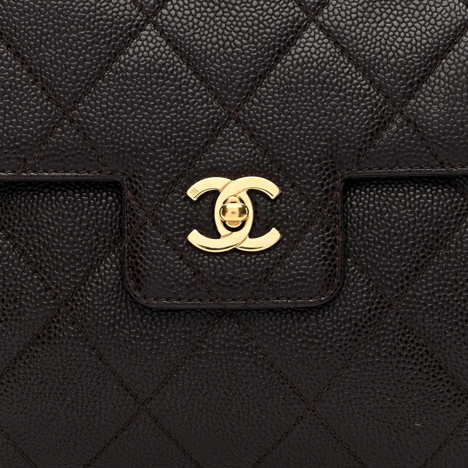 Chanel Caviar Quilted Medium Single Flap Brown 8 of 10