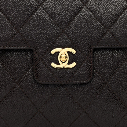 Chanel Caviar Quilted Medium Single Flap Brown 8 of 10