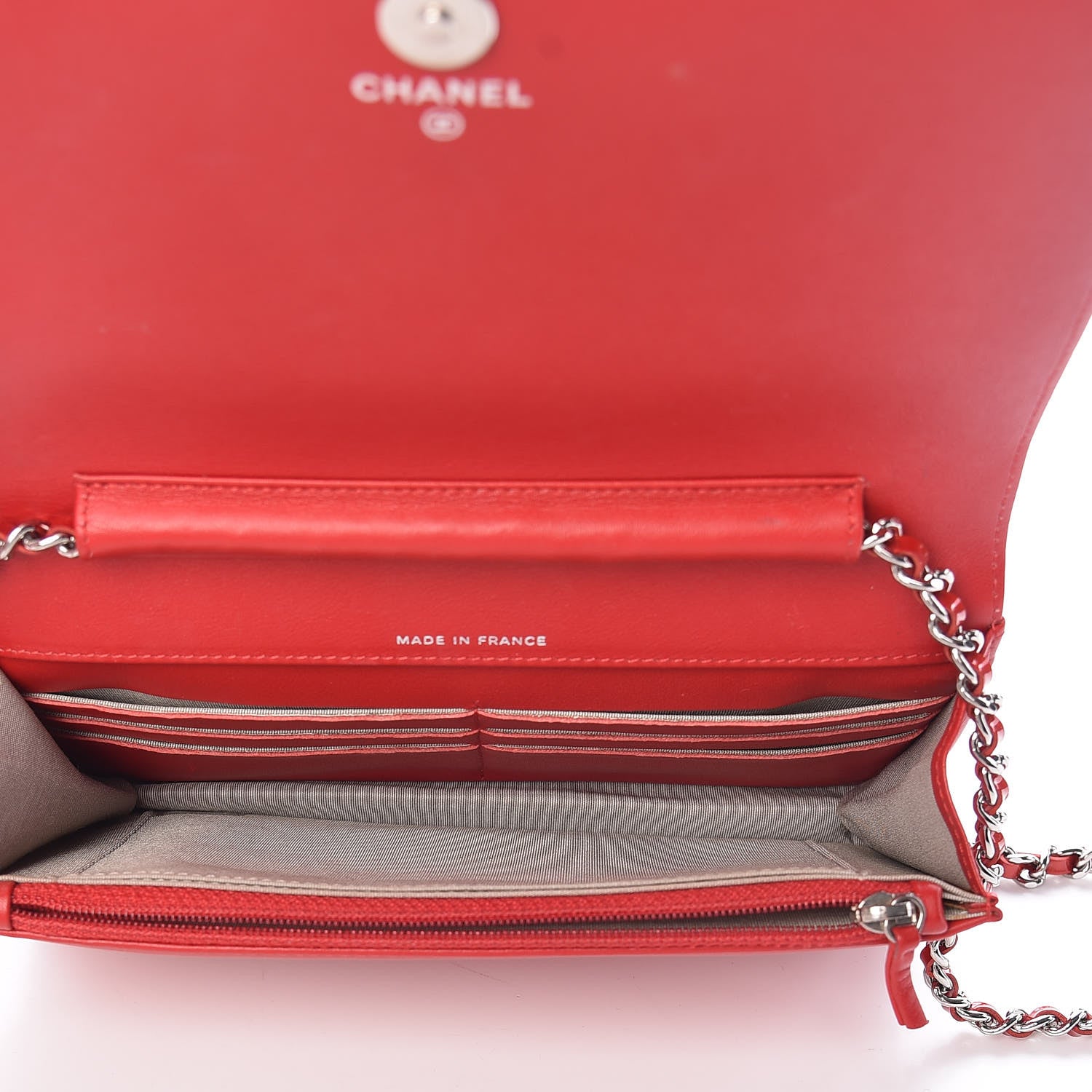 Chanel Patent Strass Wallet On Chain WOC Red 5 of 10