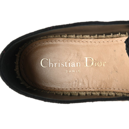 Christian Dior Cotton Embroidered Leopard Print Granville Espadrille 37 Red 7 of 9