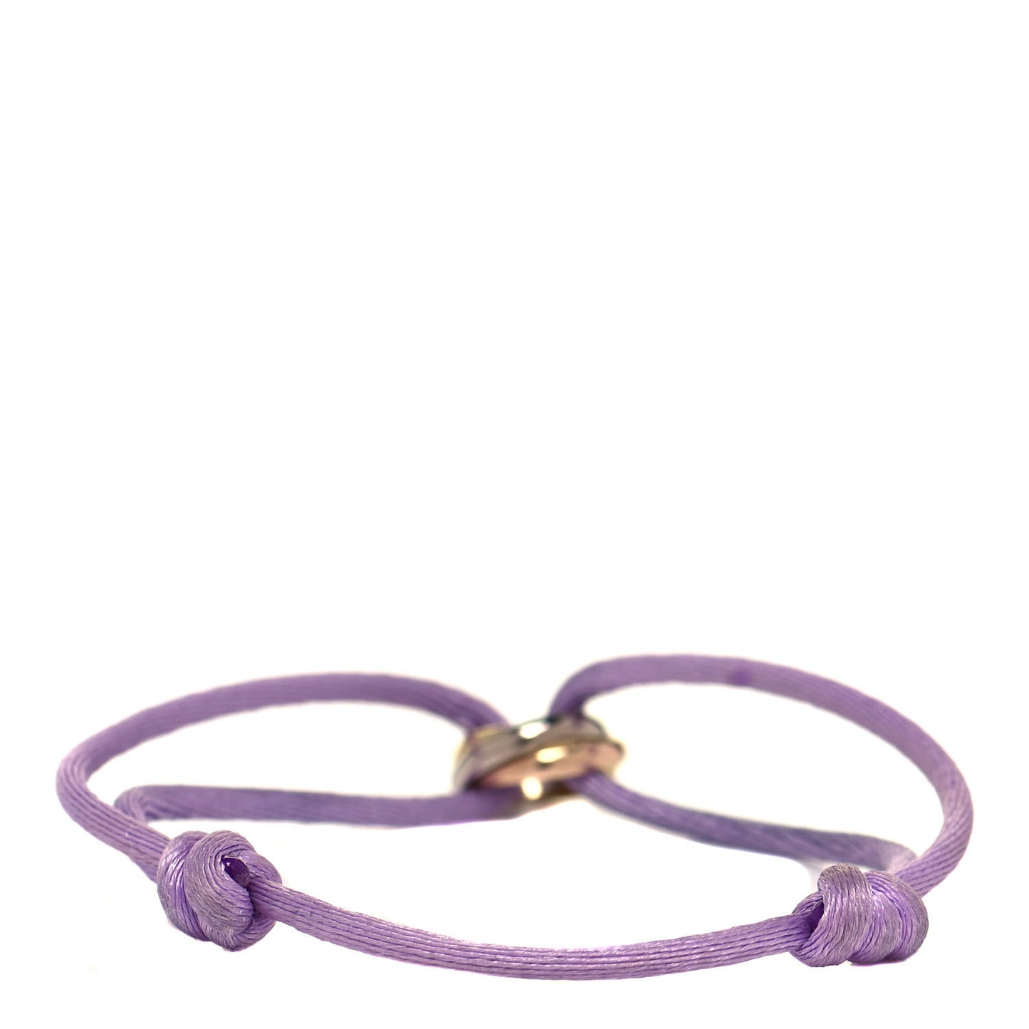 18K Pink Yellow White Gold Trinity Adjustable Cord Bracelet Lilac