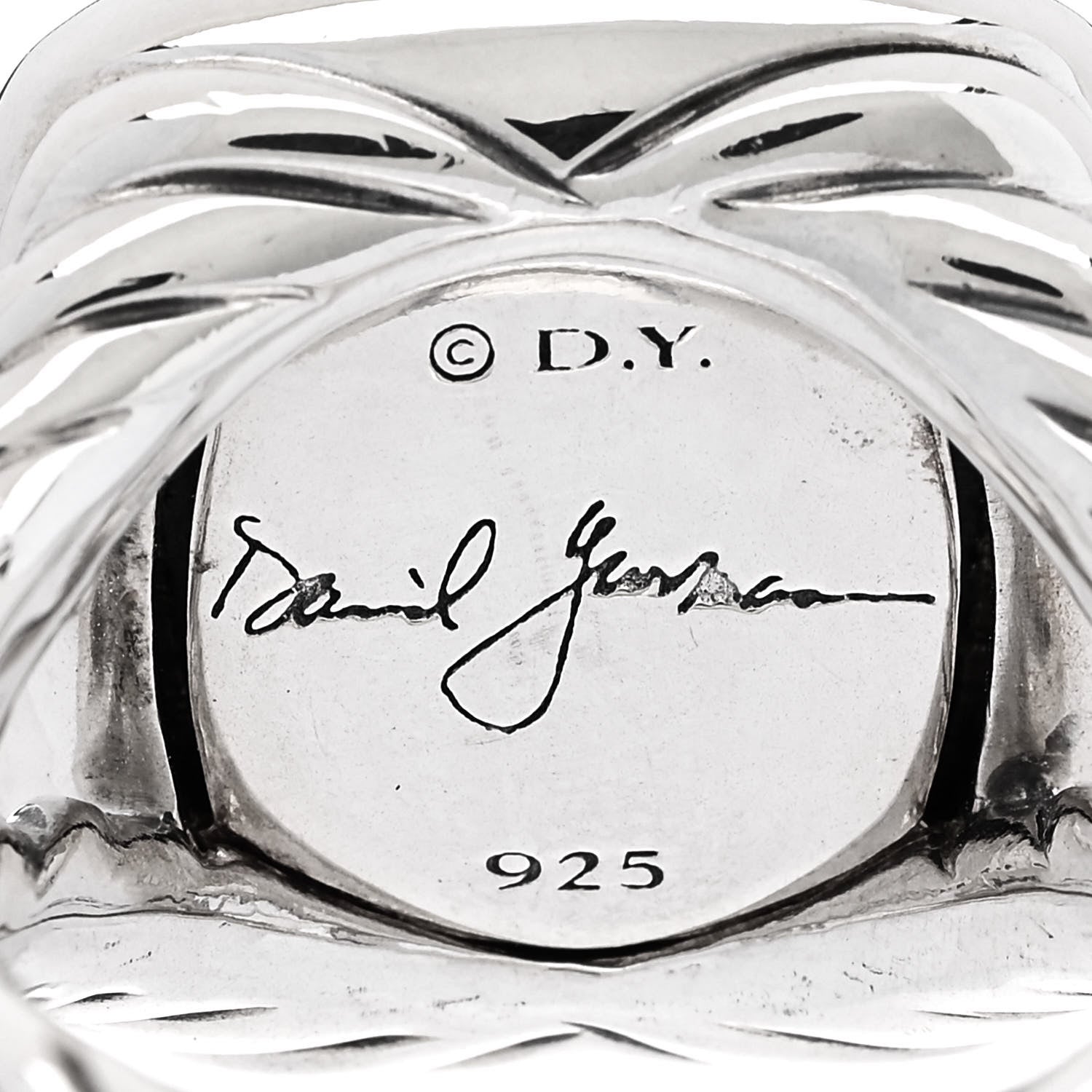 David Yurman Sterling Silver Diamond Black Orchid 14mm Albion Ring 51 5.75 5 of 5