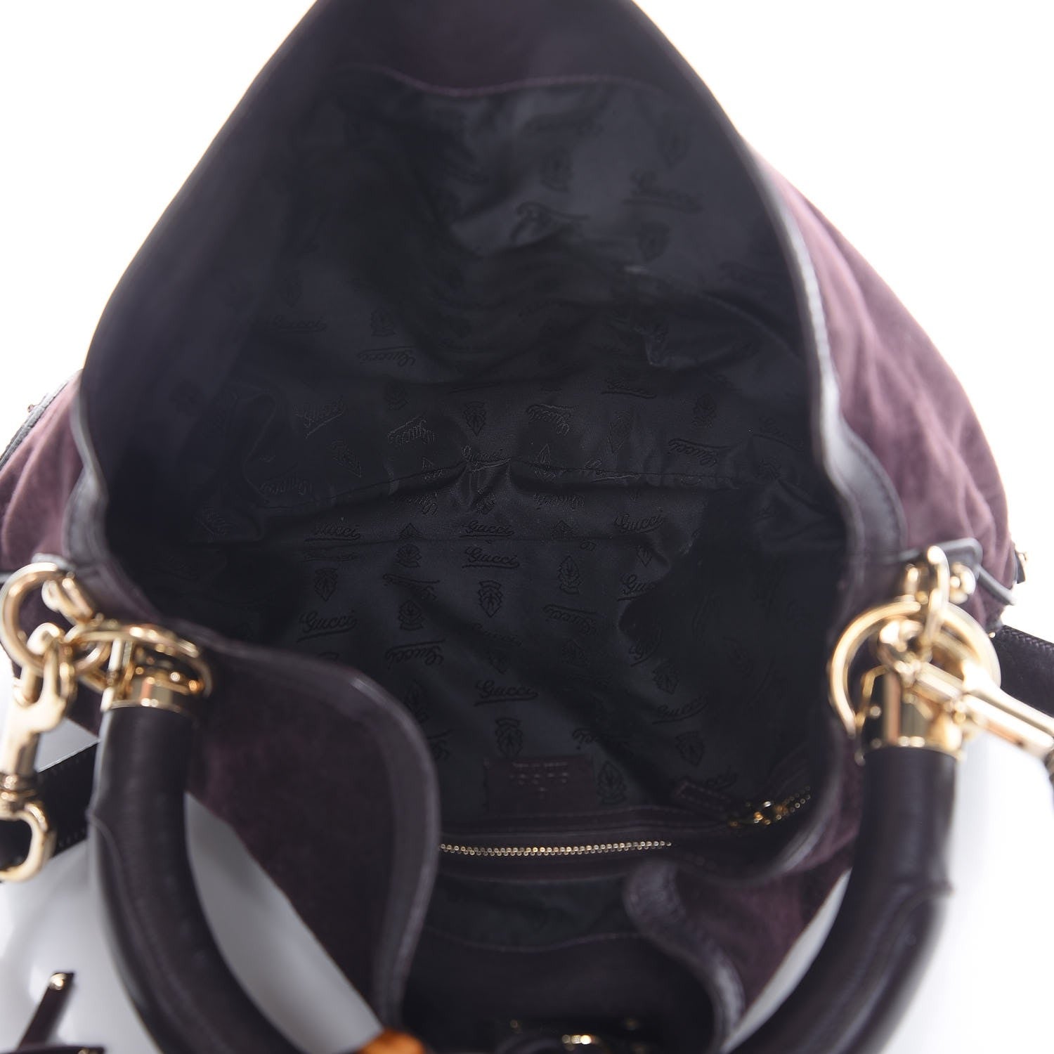 Gucci Suede Medium Indy Top Handle Hobo Purple 6 of 9