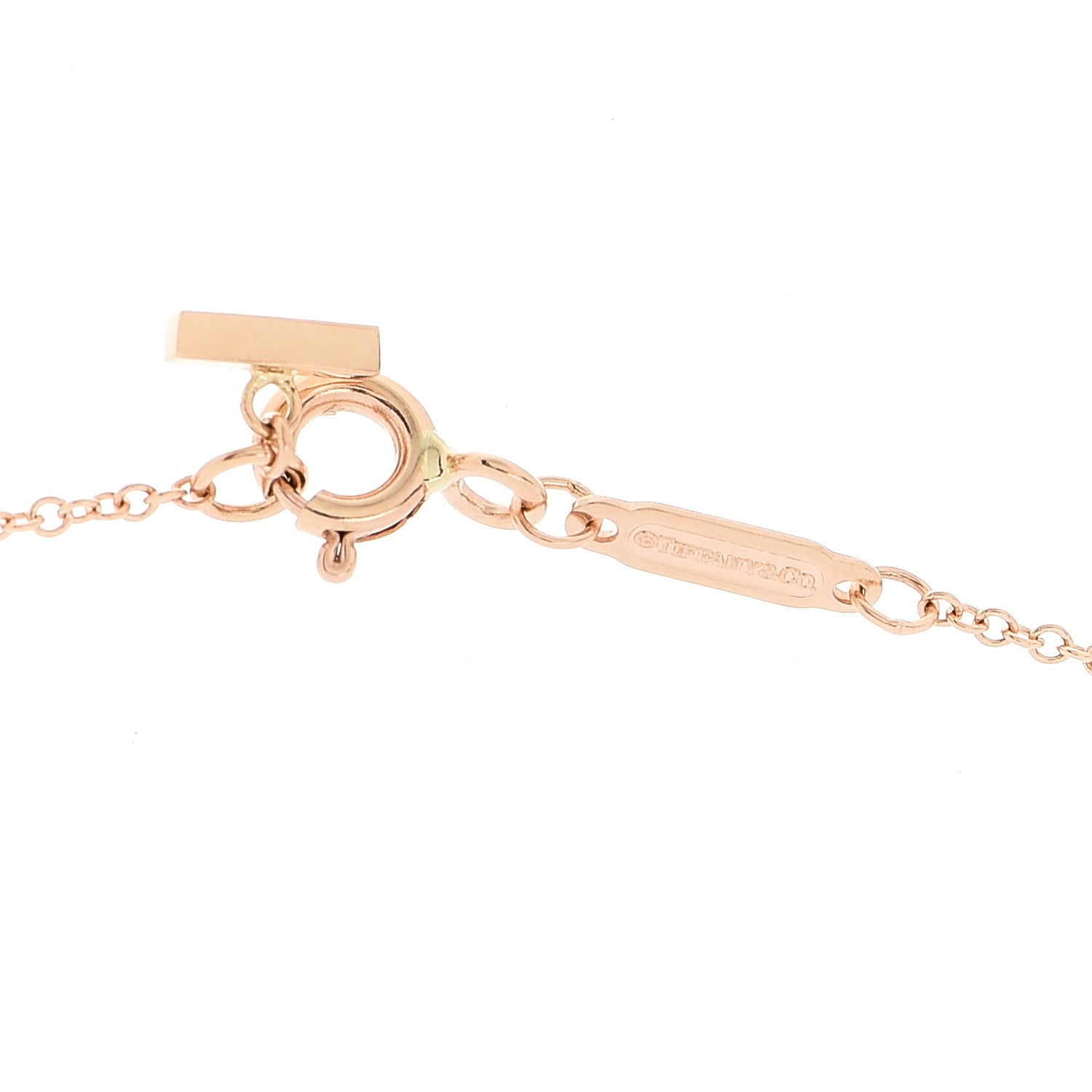 Tiffany 18K Rose Gold T Open Vertical Bar Pendant Necklace 4 of 6