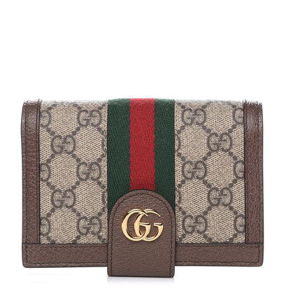 Gucci GG Supreme Monogram Web Ophidia Passport Case Beige New Acero 1 of 8
