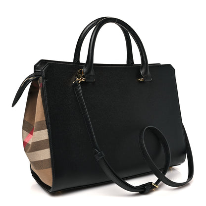 Burberry Calfskin Mega Check Small Banwell Tote Black 3 of 9