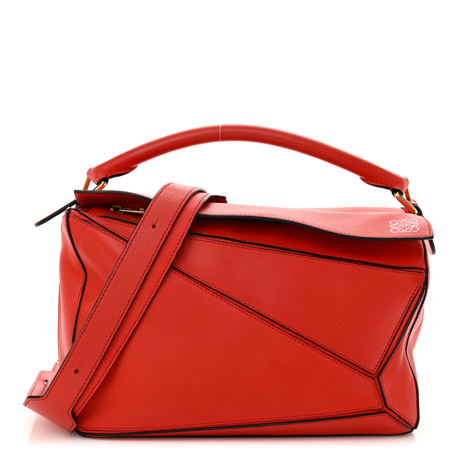 Loewe Calfskin Medium Puzzle Bag Scarlet 1 of 11