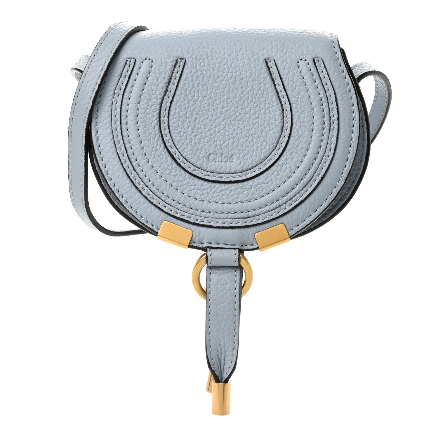 Chloe Calfskin Nano Marcie Saddle Bag Shady Blue 1 of 12