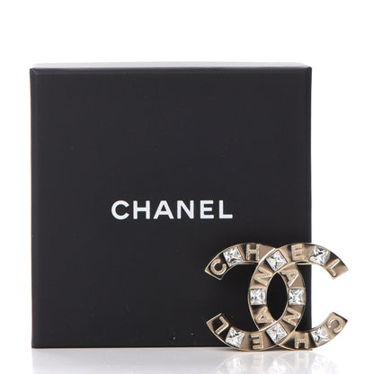 Chanel Baguette Crystal Logo CC Brooch Gold 5 of 5