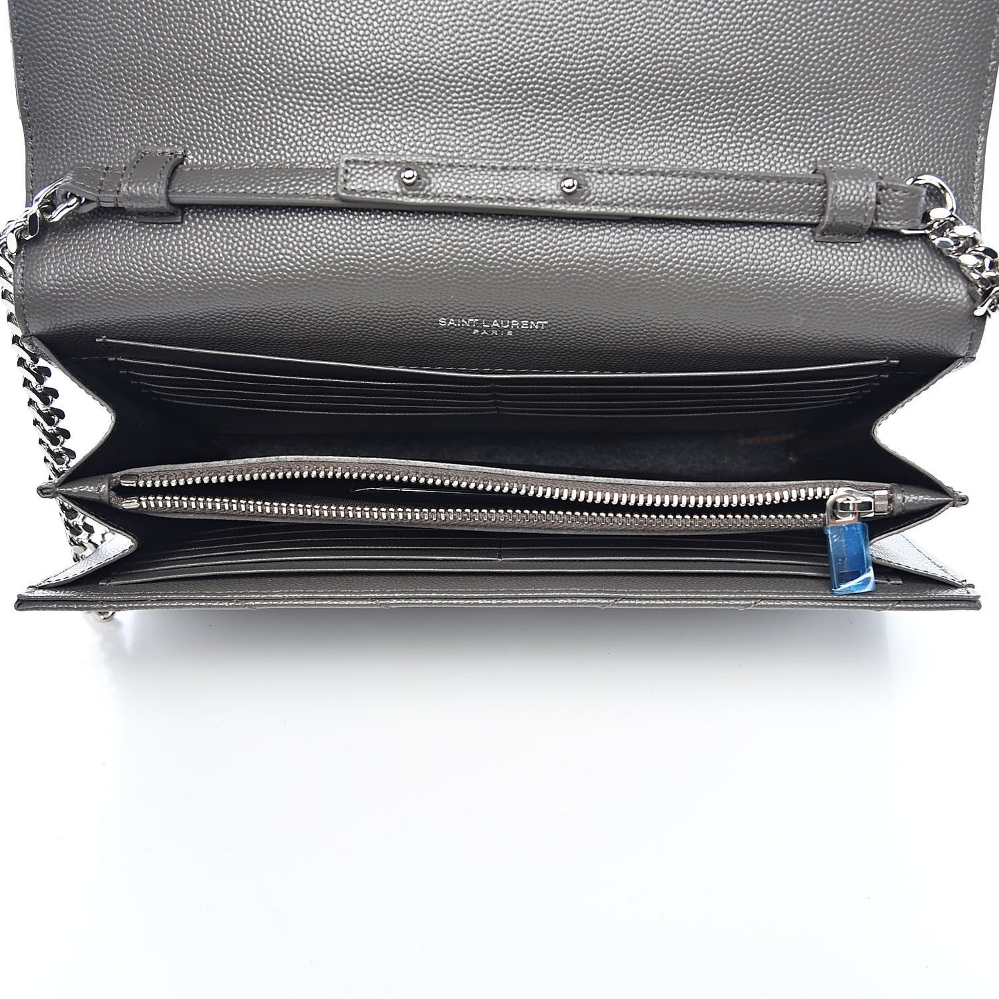 Grain De Poudre Matelasse Chevron Monogram Chain Wallet Earth
