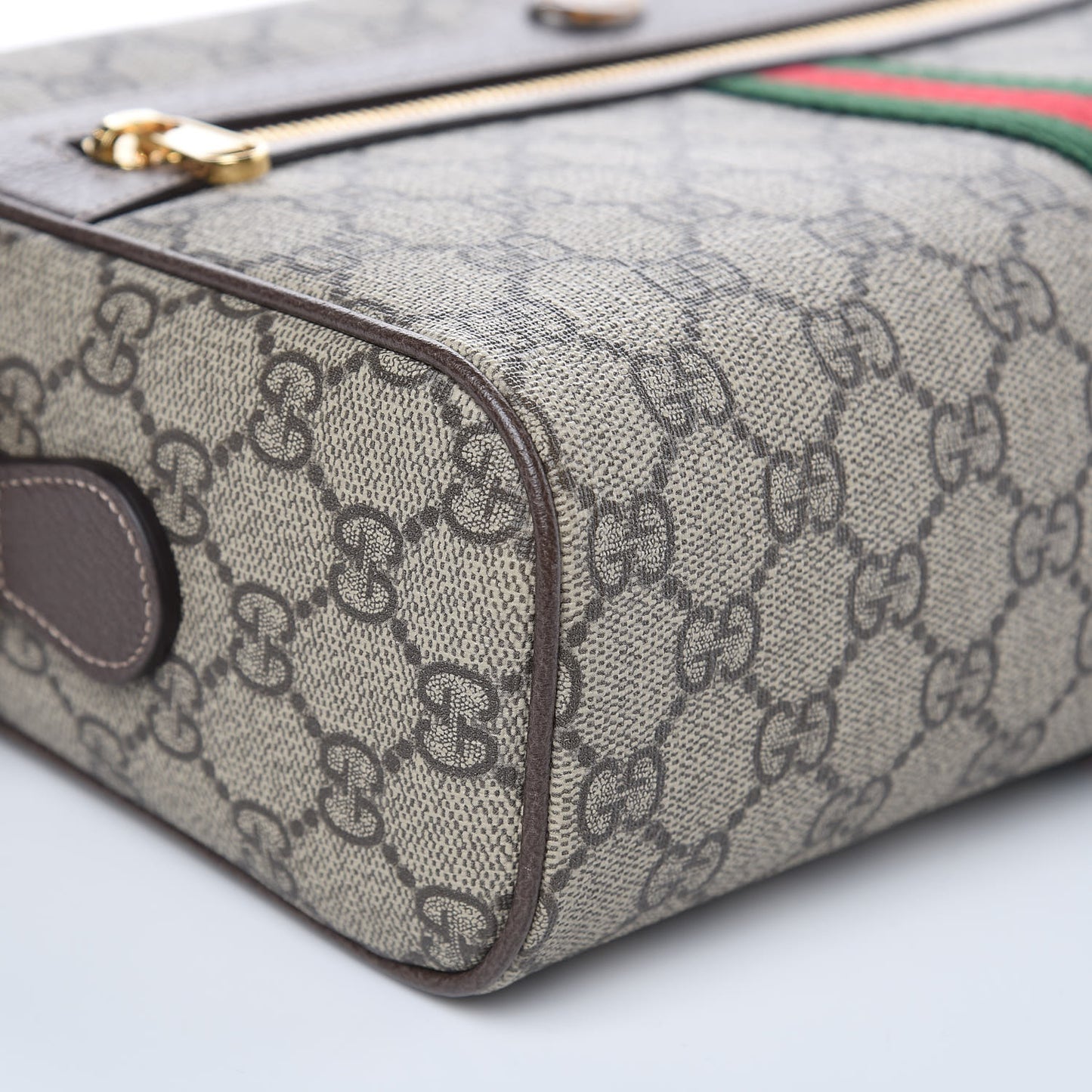 GG Supreme Monogram Web Small Ophidia Shoulder Bag Brown