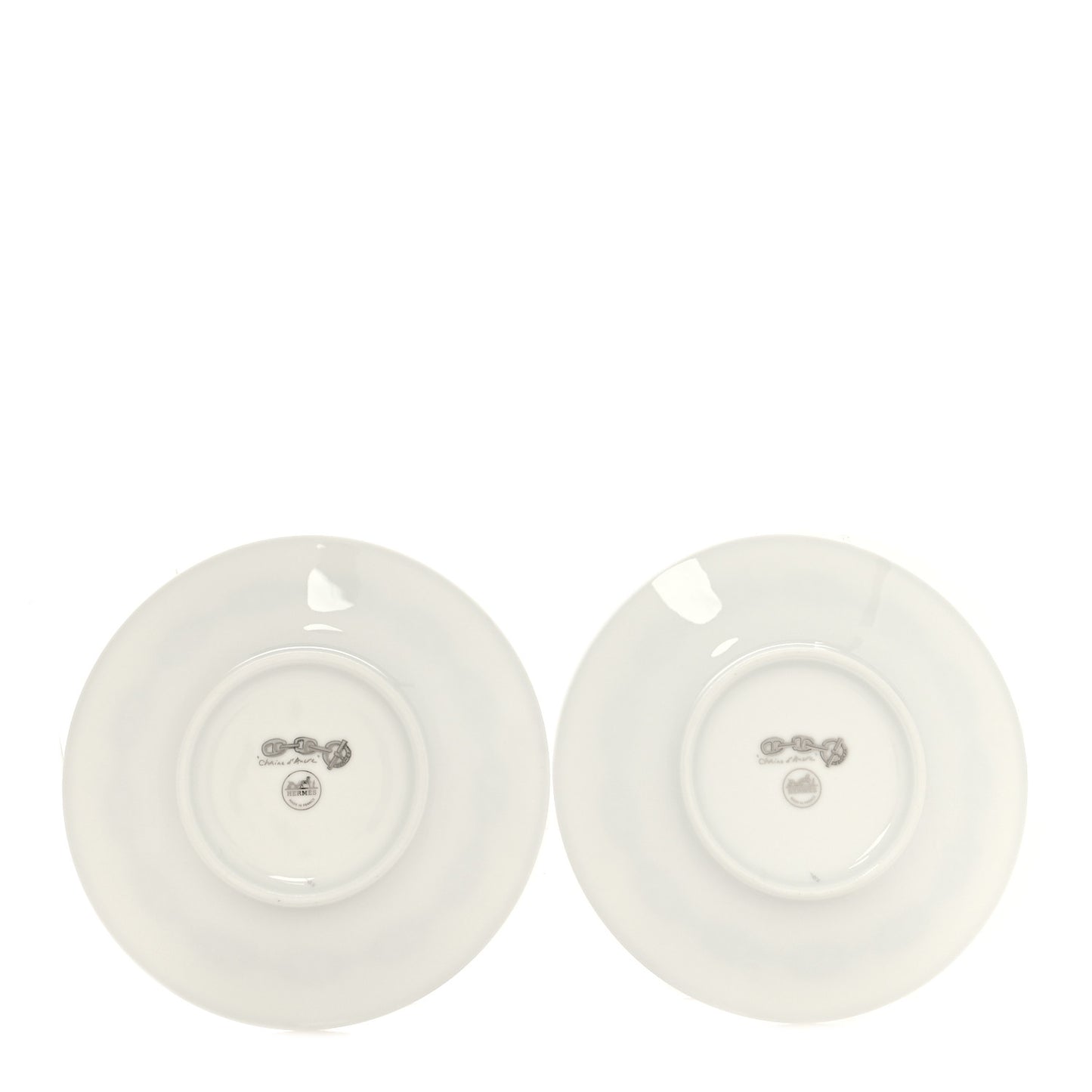 Porcelain Platinum Chaine d'Ancre Tea Cup and Saucer Set of 2