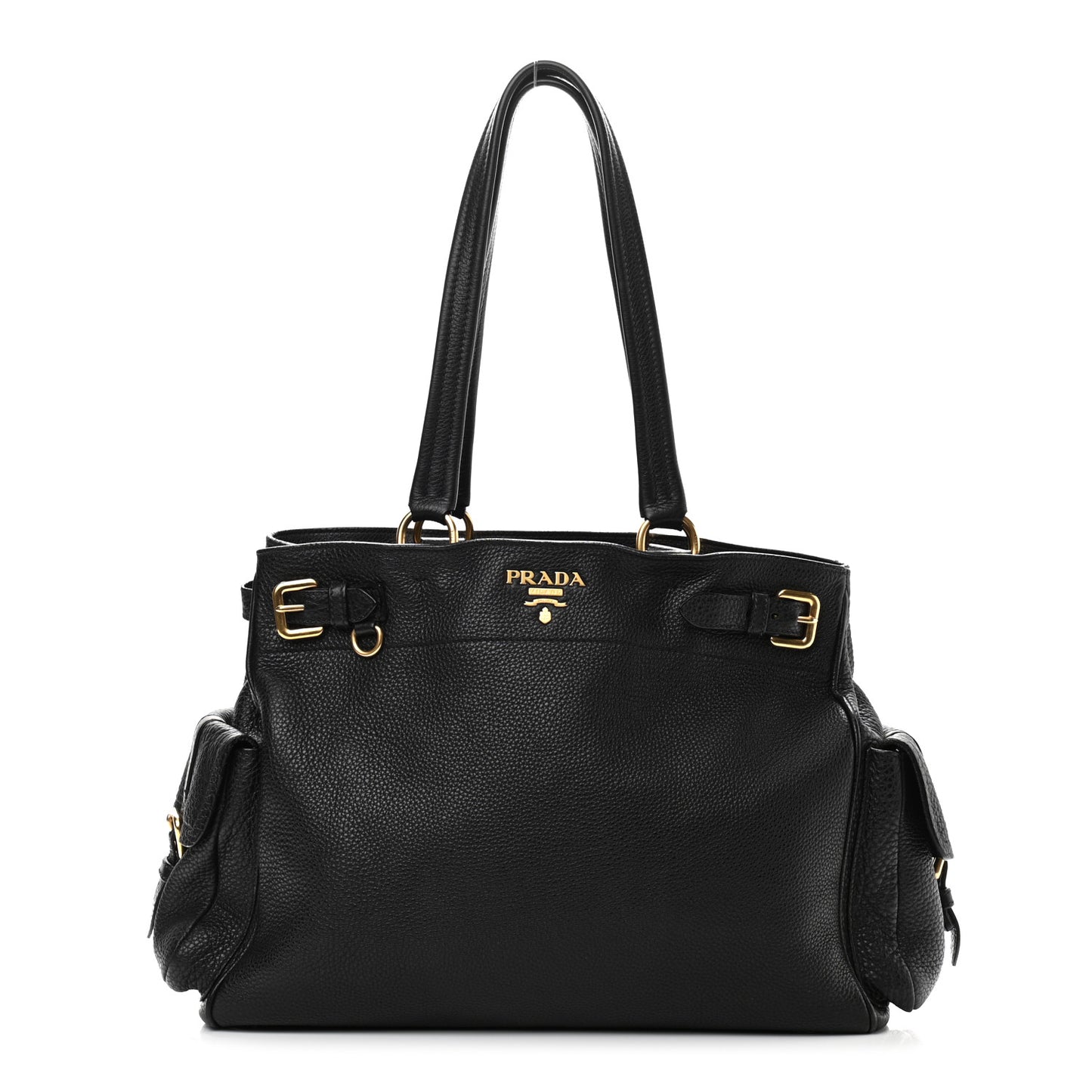 Vitello Daino Shopping Tote Black