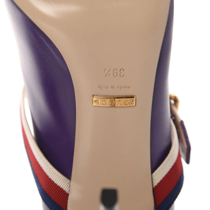 Gucci Malaga Kid Sylvie High Heel Pumps 39.5 Shine Purple 7 of 10