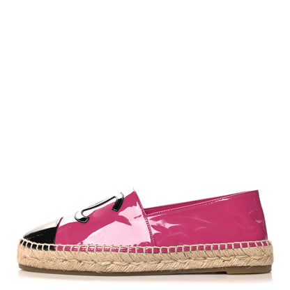 Chanel Patent Calfskin CC Espadrilles 41 Fuchsia Black 1 of 11