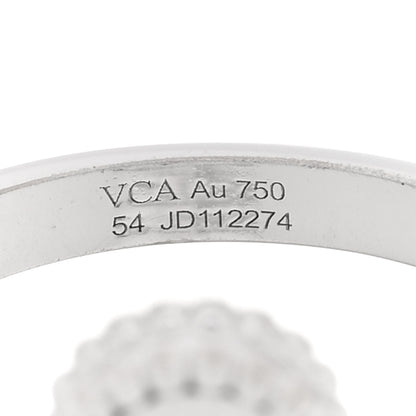 Van Cleef & Arpels 18K White Gold Guilloche Vintage Alhambra Ring 54 6.75 54/6.75 8 of 10