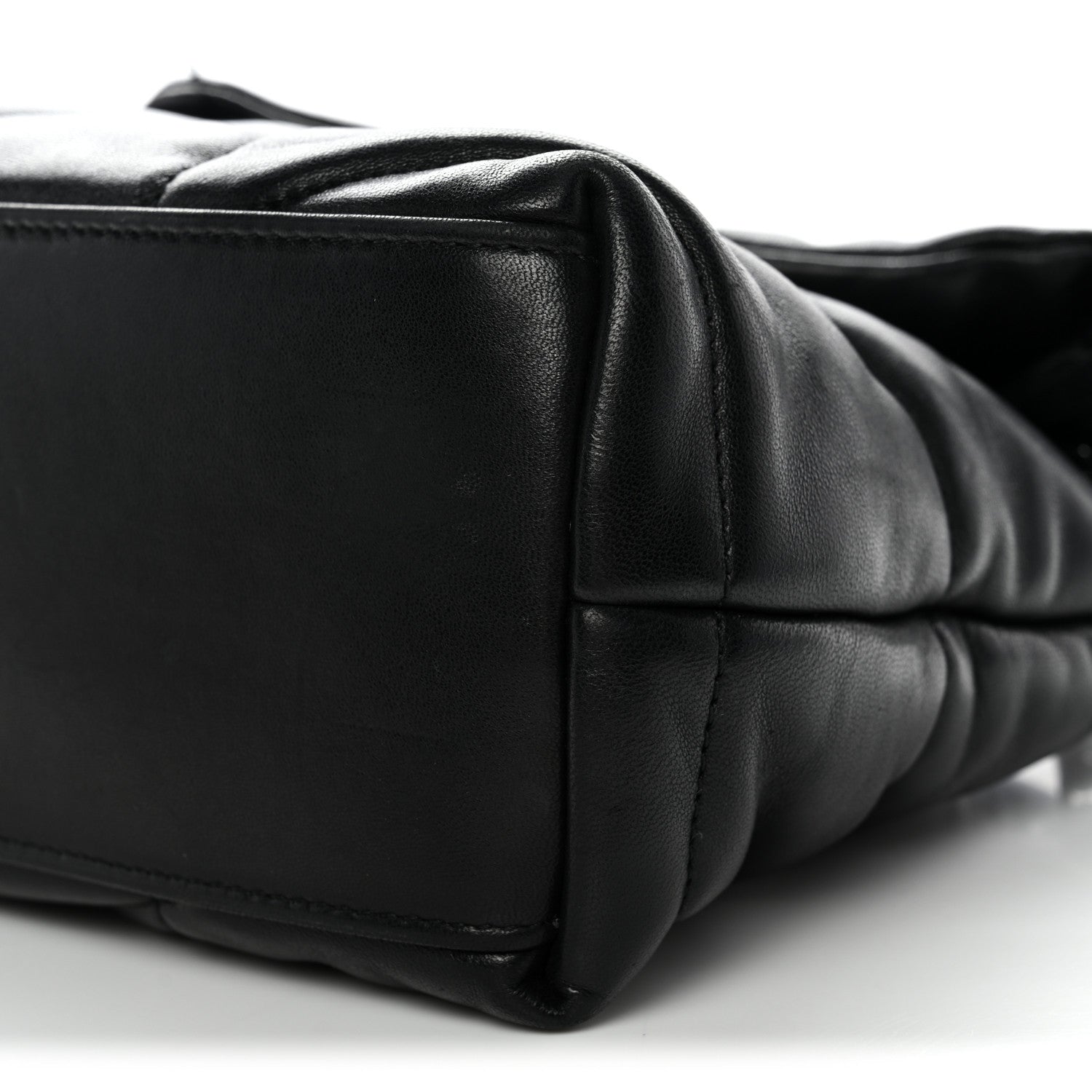 Saint Laurent Lambskin Quilted Monogram Monochrome Small Loulou Puffer Chain Satchel Black 10 of 11