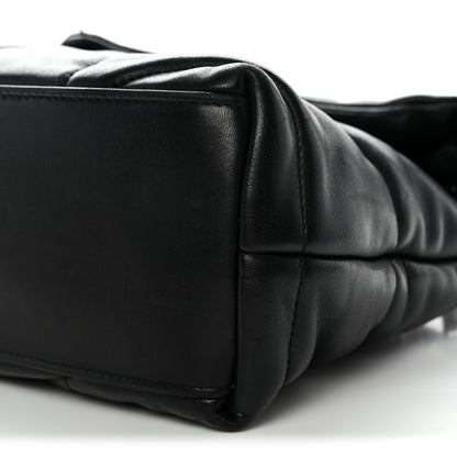 Saint Laurent Lambskin Quilted Monogram Monochrome Small Loulou Puffer Chain Satchel Black 10 of 11