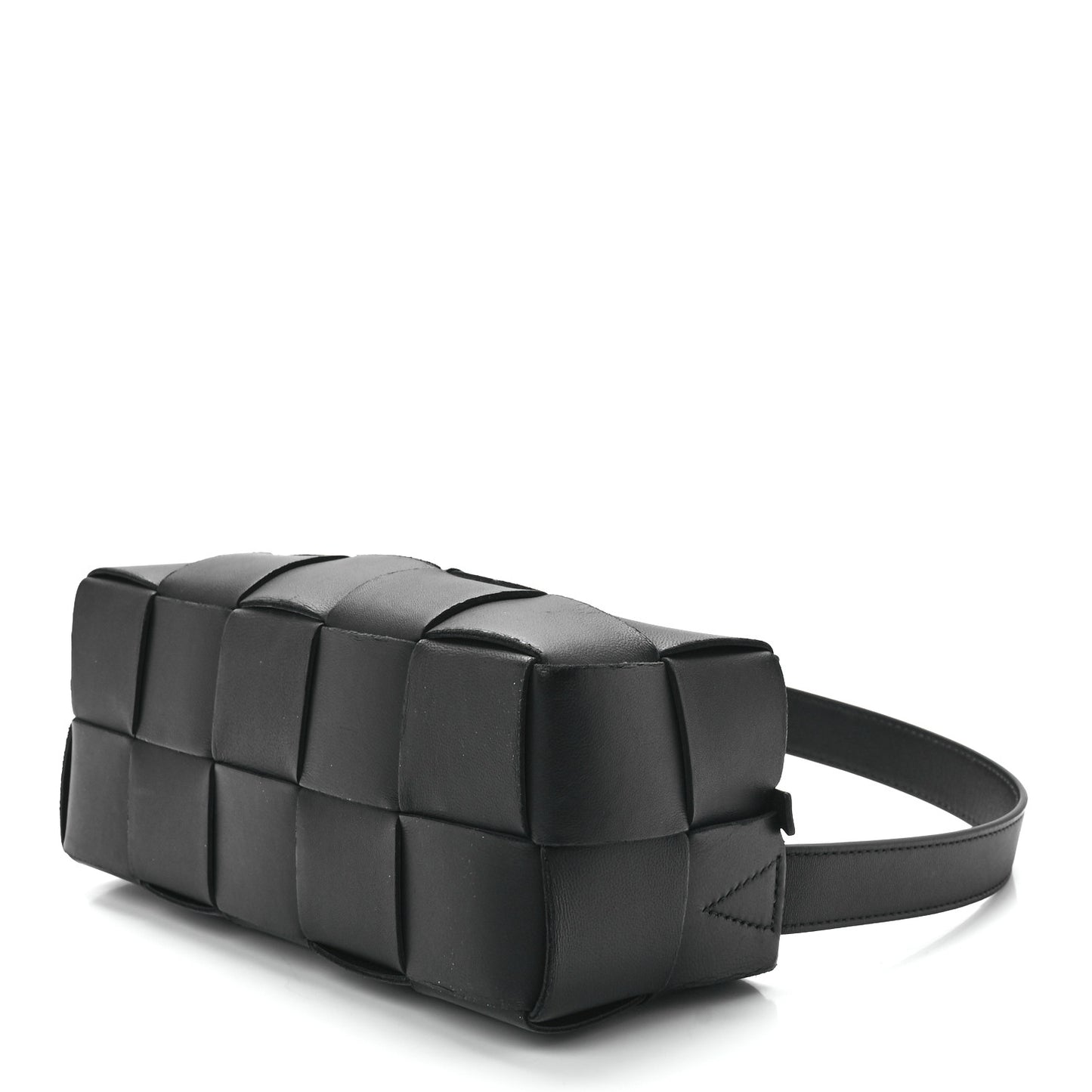 Lambskin Maxi Intrecciato Small Brick Cassette Bag Black
