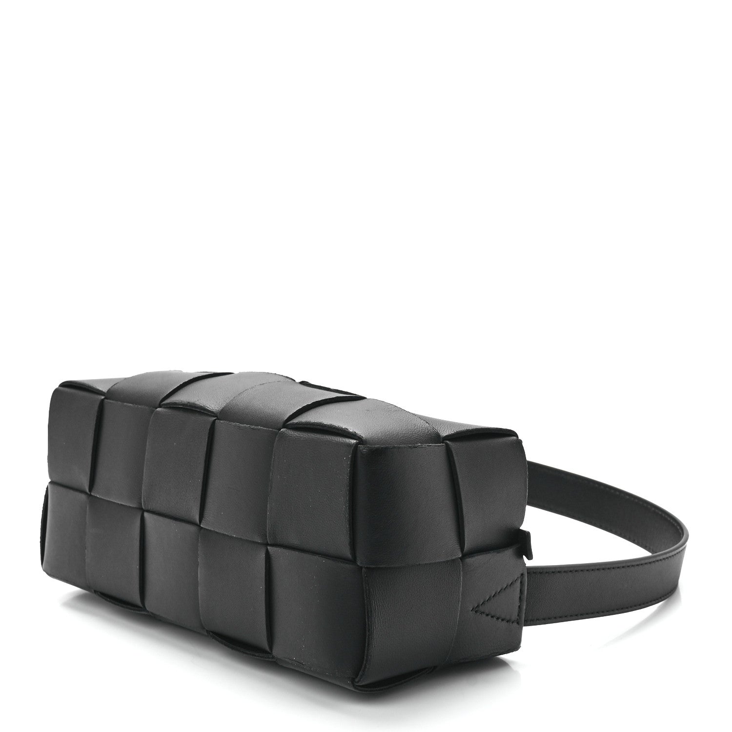 Bottega Veneta Lambskin Maxi Intrecciato Small Brick Cassette Bag Black 10 of 12