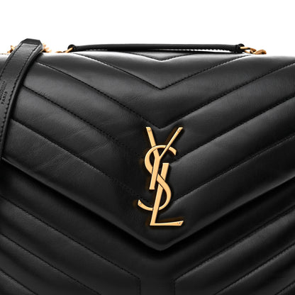 Saint Laurent Calfskin Y Quilted Monogram Medium Loulou Chain Satchel Black 7 of 10