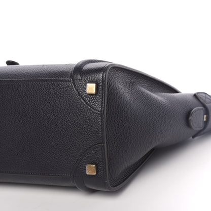 Celine Drummed Calfskin Micro Luggage Midnight 9 of 9