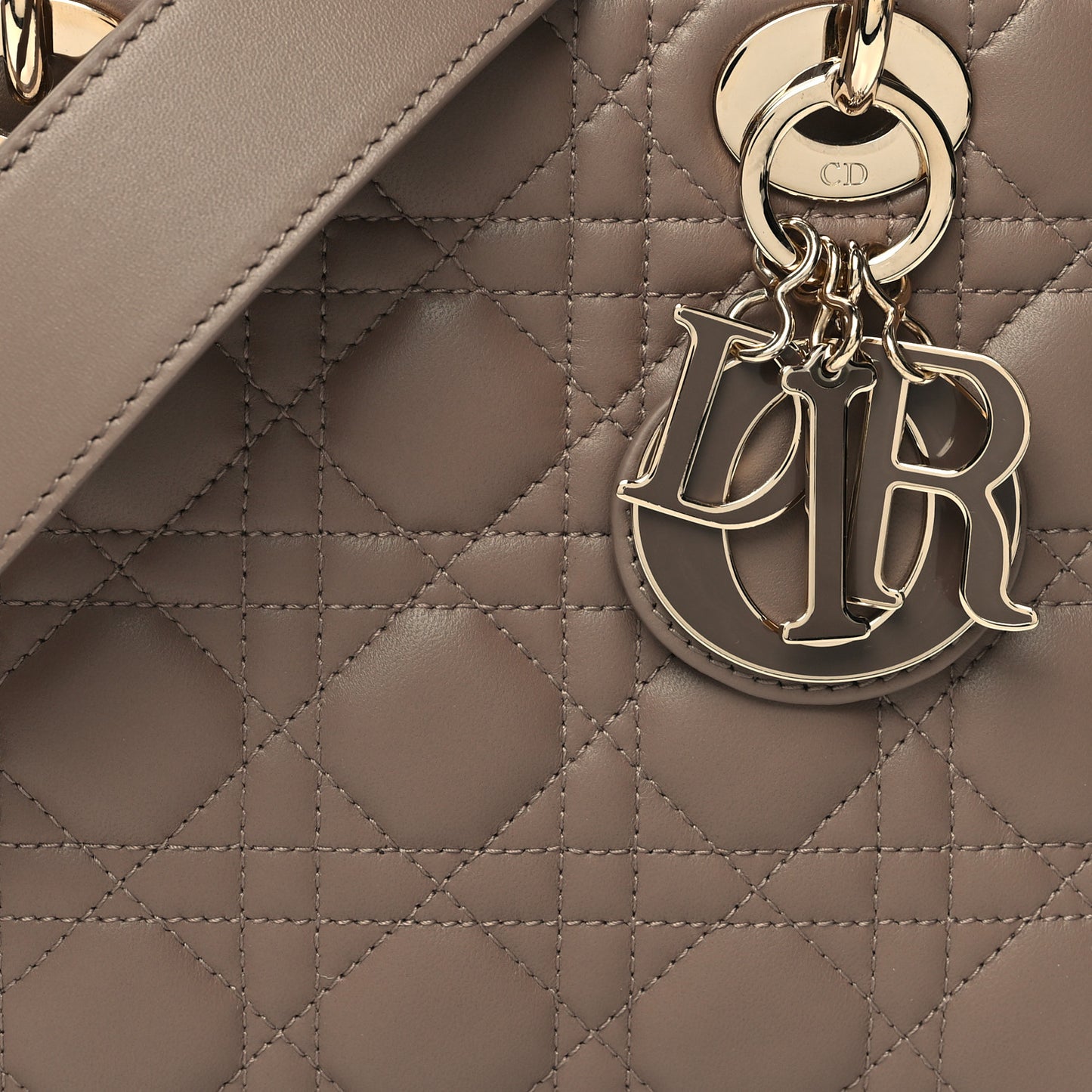 Lambskin Cannage Small My ABCDior Lady Dior Warm Taupe