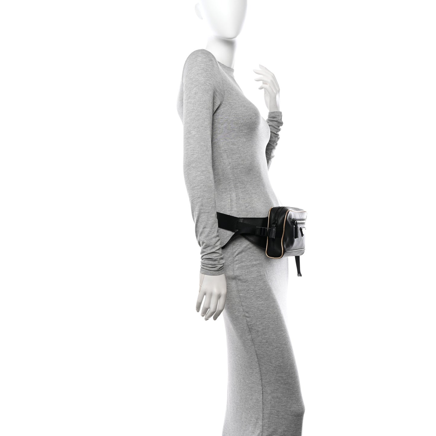 Saffiano Travel Belt Bag Black Platino