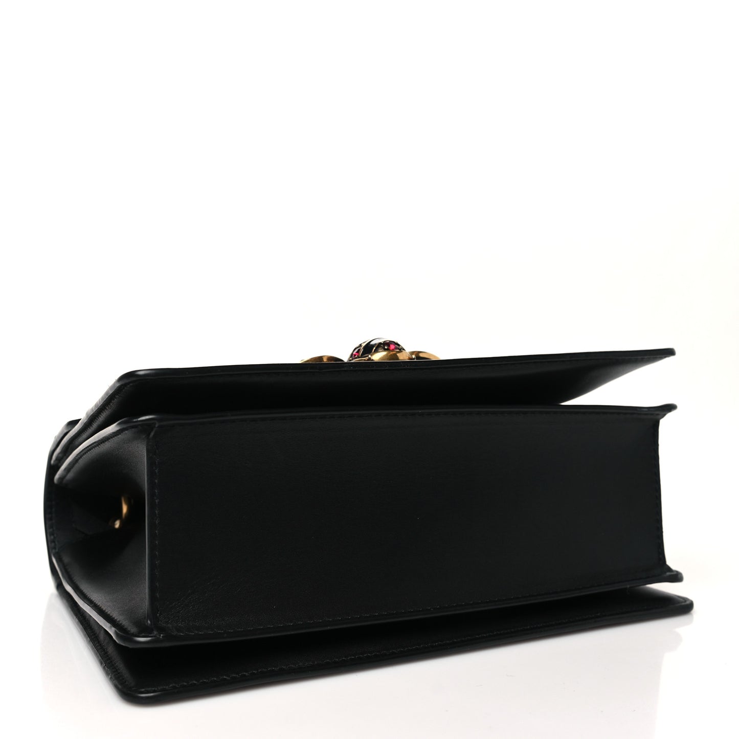 Calfskin Sylvie Web Small Queen Margaret Top Handle Bag Black