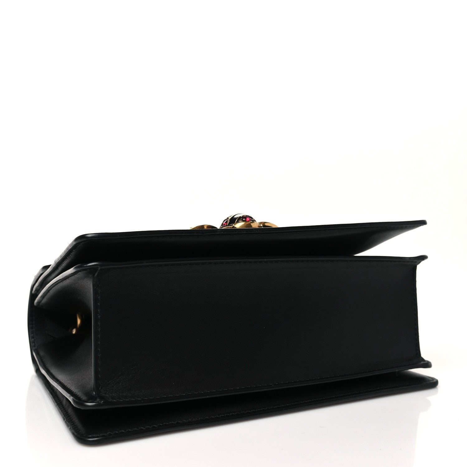 Gucci Calfskin Sylvie Web Small Queen Margaret Top Handle Bag Black 4 of 11