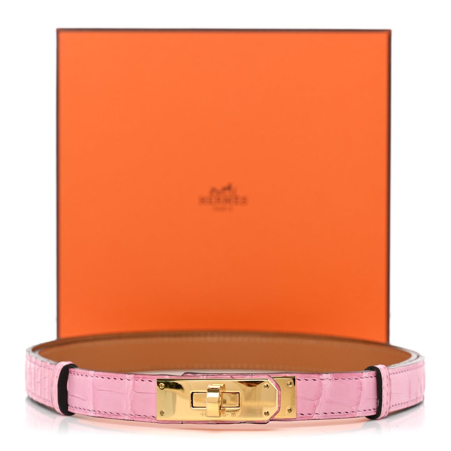 Matte Alligator Kelly Belt 5P Pink