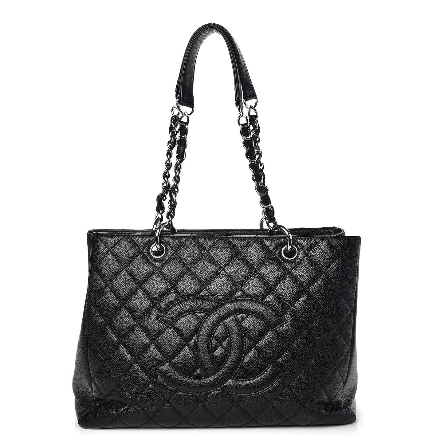 Caviar Quilted Grand Shopping Tote GST Black