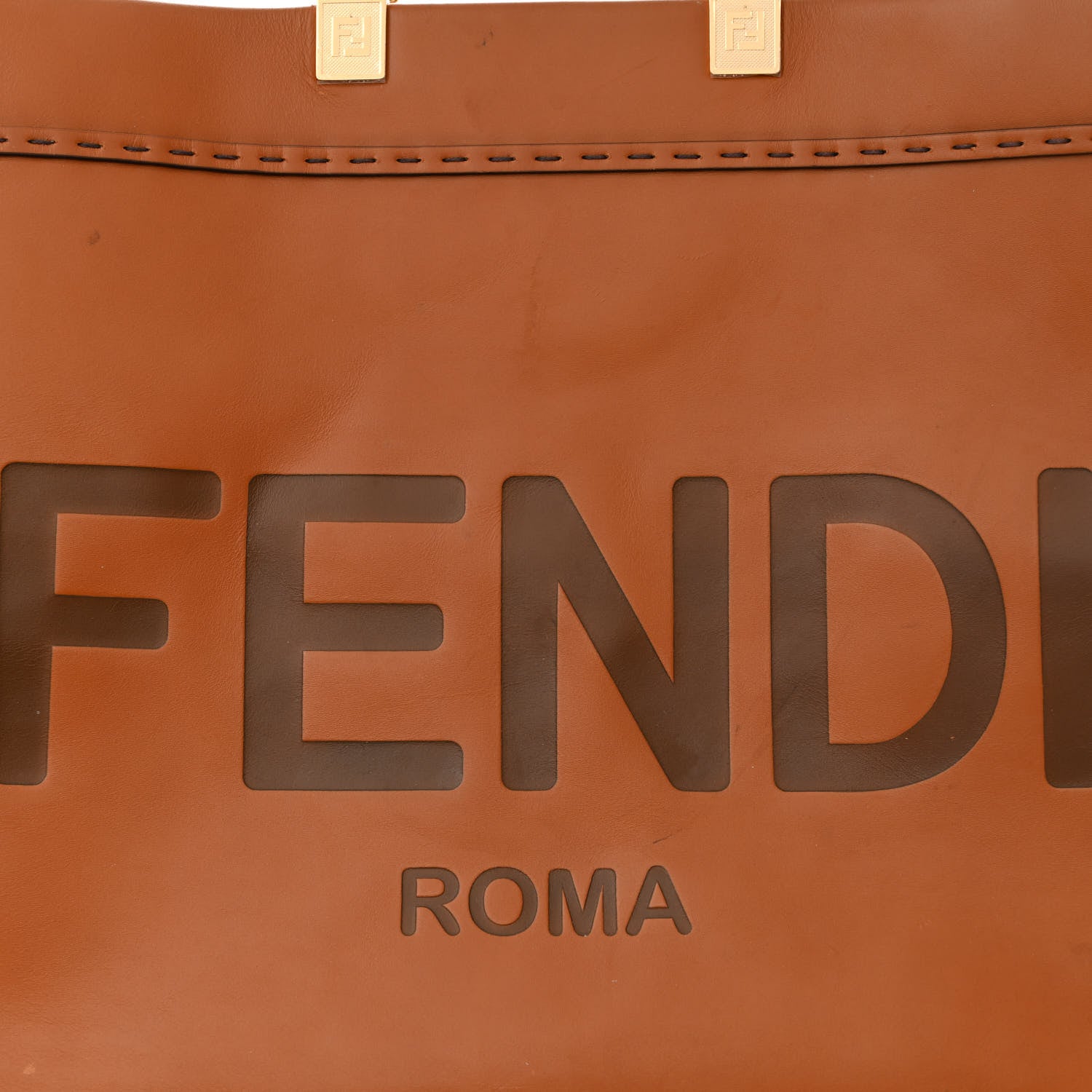 Fendi Vitello King Plexiglass Large Fendi Sunshine Shopper Tote Cuoio 10 of 17