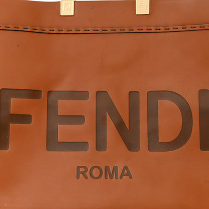 Fendi Vitello King Plexiglass Large Fendi Sunshine Shopper Tote Cuoio 10 of 17