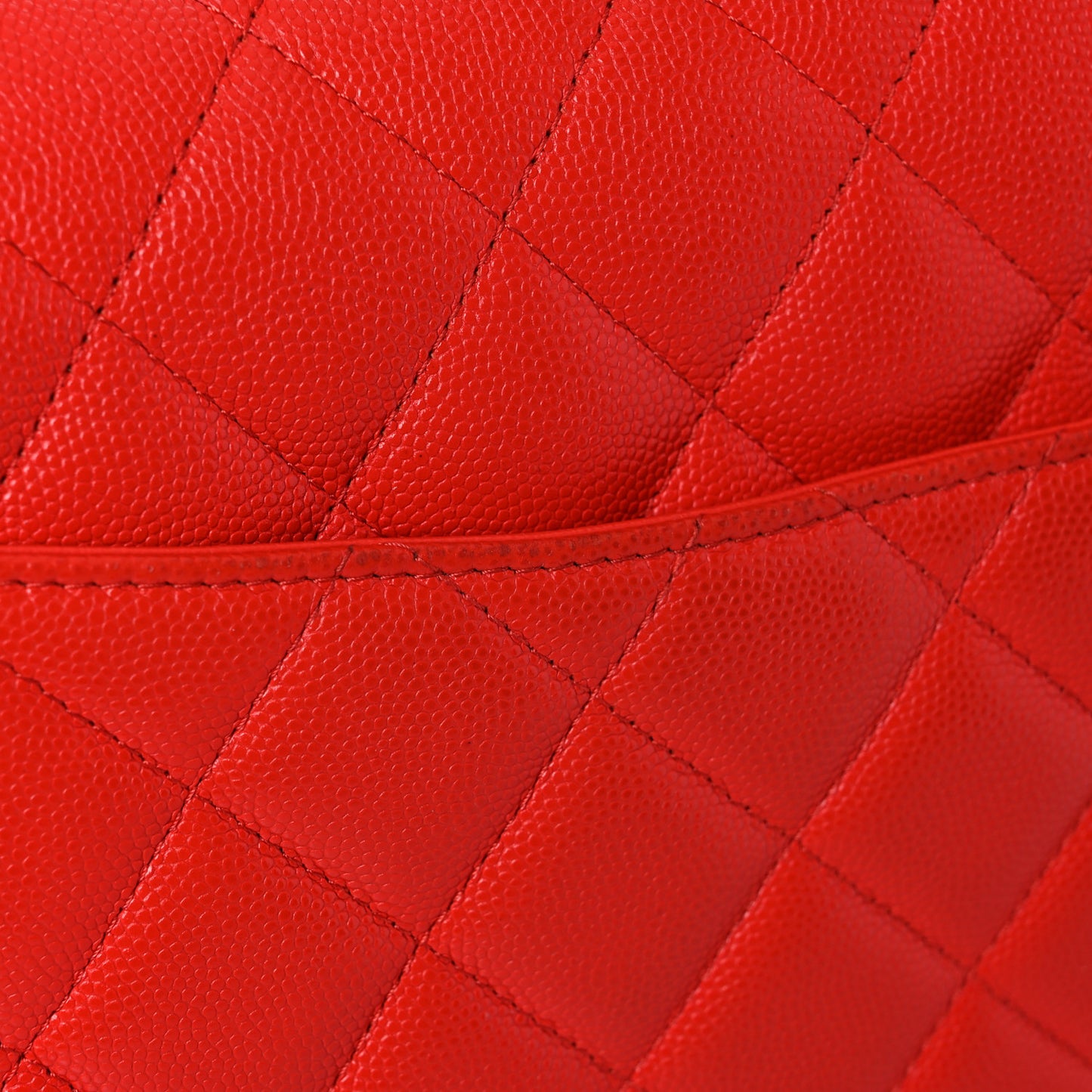 Caviar Quilted Jumbo Double Flap Red